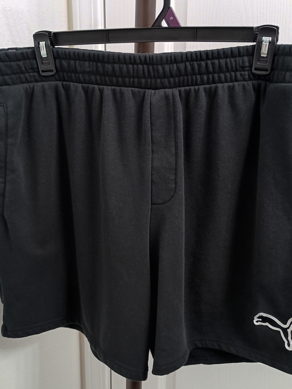 Puma Sweat Shorts * Mens XXL * Black Fleece*  Athletic Gym Lounge * 7 Inseam